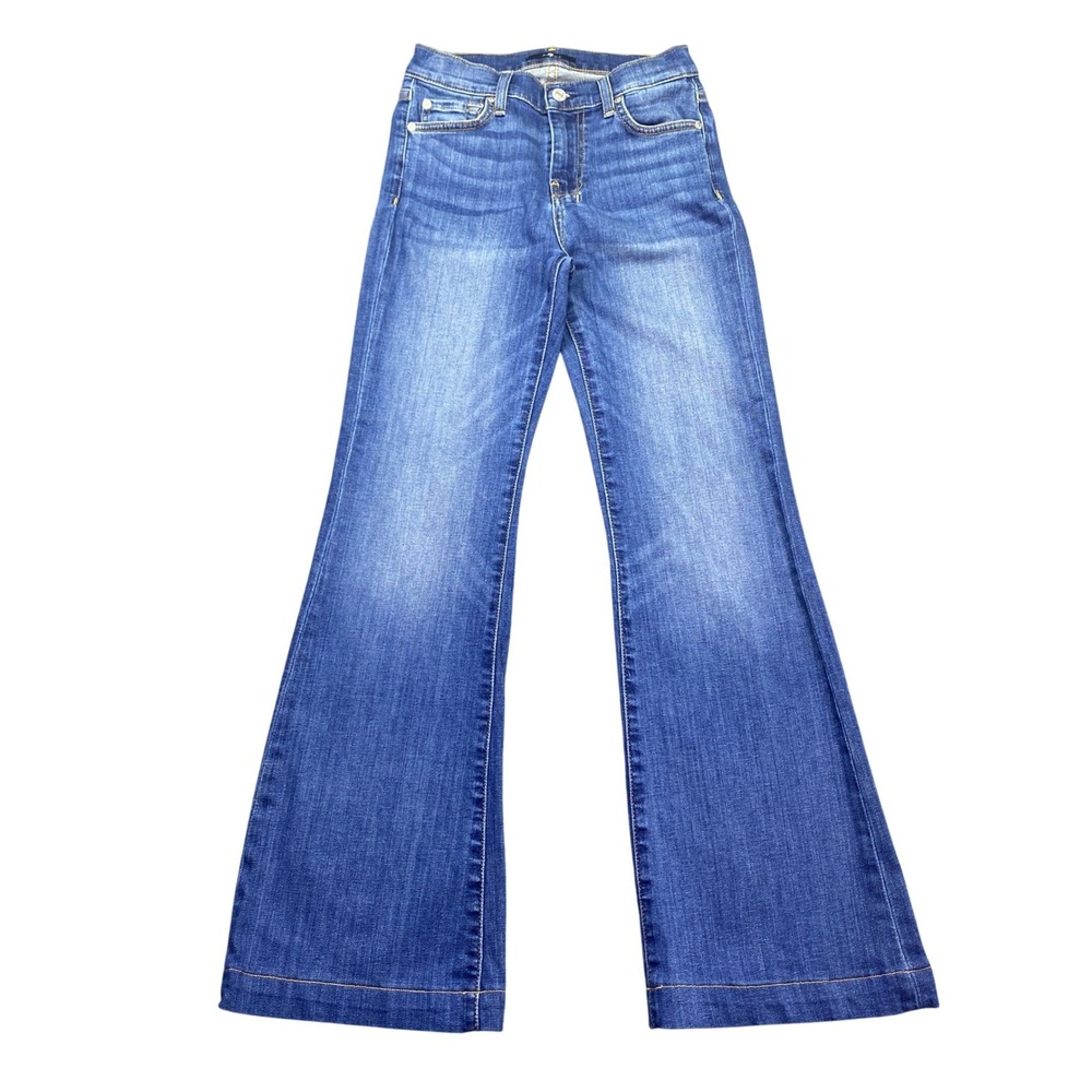 7 For All Mankind TAILORLESS DOJO iSlim Illusion Flare Jeans Blue Sz 26 7U452912
